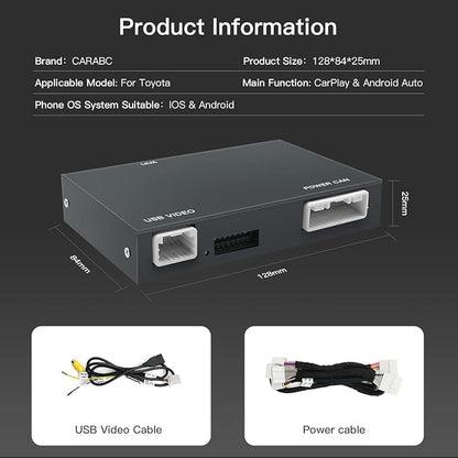 CARabc Wireless Carplay Android Auto Adapter for Toyota with Entune2.0 2014-2019, Fits for Tundra/Highlander/RAV4/Tacoma/Camry/Corolla/Avalon/Prius/CH-R/Sienna