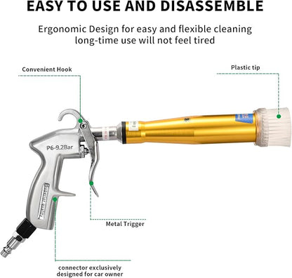 GOCCIDA High Pressure Car Cleaning Gun,Car Air Blow Gun,Tornado Dry Cleaning Gun Quickly Removes Surface Dirt and Dust, Air Gun Works with Air Compressor