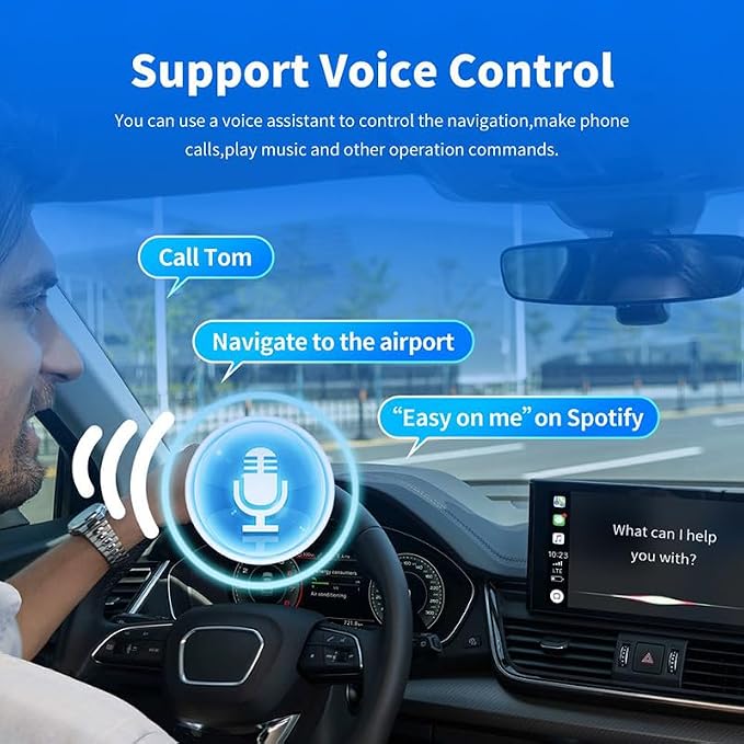 Wireless CarPlay & Android Auto Adapter 2-in-1 Compatible with Ford F-150：2016 2017 2018 2021 2022 2023 2024 2025, Convert Factory Wired to Wireless, Fast Auto-Connect Plug & Play