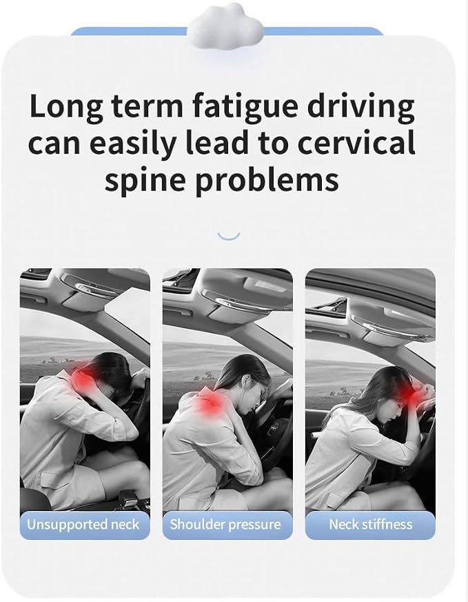 Car Neck Pillow, Ergonomic Memory Foam, Comfortable and Breathable, not stuffy, Relieve Lower Back Fatigue and Neck Strain, Suitable for Most Vehicle Models (Coffee Brown)