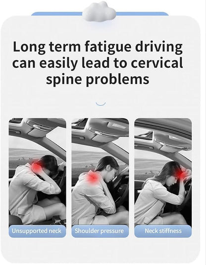 Car Neck Pillow, Ergonomic Memory Foam, Comfortable and Breathable, not stuffy, Relieve Lower Back Fatigue and Neck Strain, Suitable for Most Vehicle Models (Coffee Brown)