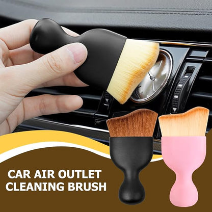 Blilo Car Interior Detailing Brush, Auto Soft Hair Cleaning Brushes, Curved Dirt Dust Collectors, Removal Tool for Dashboard Air Conditioner Vents Leather, Scratch Free (White/1PCS)