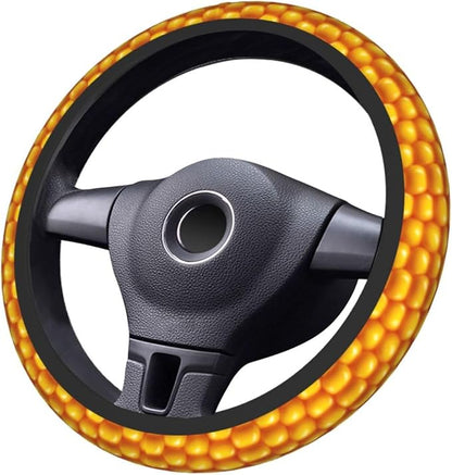 Corn Print Steering Wheel Covers Non Slip Neoprene Universal 15 Inch Steering Wheel Protector Car Cover for Men Women