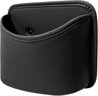 Car Trash Can, Clip On Garbage Organizer Multifunctional Car Door Hanging Container, Waterproof Leather Trash Bin Universal Interior Storage Box for Vehicle Home Office (Black)