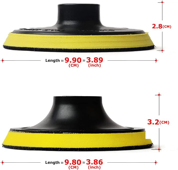 4 Inch 2 Pieces Backing Plates Polishing Buffing Pads Holder Hook & Loop Backer Pad Thread 5/8-11 Car Polishing Tool