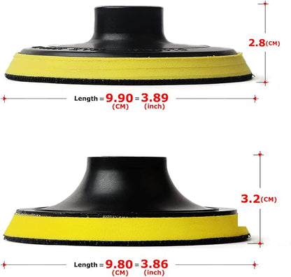 4 Inch 2 Pieces Backing Plates Polishing Buffing Pads Holder Hook & Loop Backer Pad Thread 5/8-11 Car Polishing Tool