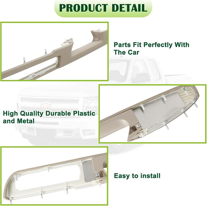 80995 Upgraded Door Armrest Repair Front Right Side Door Panel Handle Beige Compatible with 2010-2014 Chevy Silverado Suburban Avalanche Tahoe,GMC Sierra Yukon Replaces 84127327