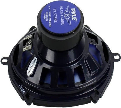 4) New Pyle PL573BL 5x7" 600 Watts 3-Way Car Coaxial Speakers Stereo Blue Four