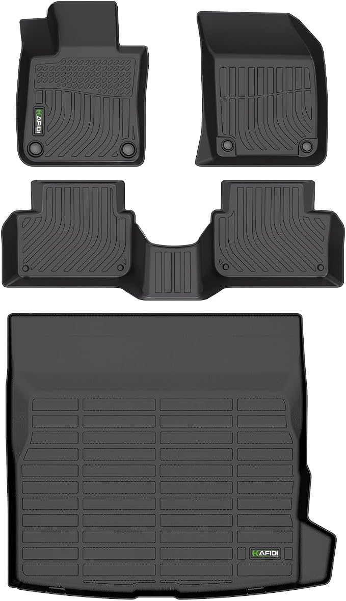 Floor Mats & Cargo Liner Custom for Volvo S60 2019-2025(Not for Recharge) All Weather Protection TPE Heavy Duty Non-Slip Automotive Floor Liners Fits Full Set Accessories, Black