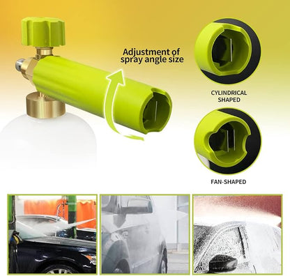 ESP Foam Cannon Snow Foam Lance Pressure Power Jet Washer Quick Release Adjustable Nozzle with 1 Liter Bottle Washing Mitts 1 Towel
