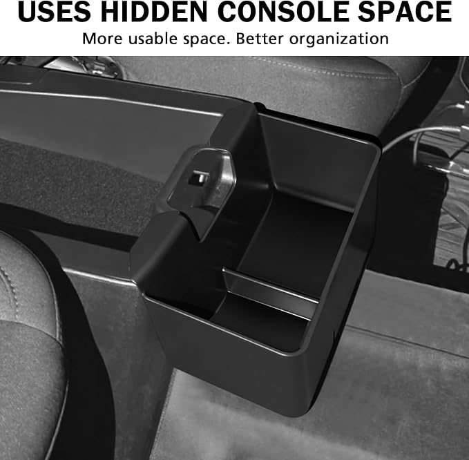 Center Console Hanging Organizer for 2019–2025 Silverado/Sierra 1500 & 2020–2025 Silverado/Sierra 2500HD 3500HD, Split Bench Seat Side Storage Box, Heavy Duty ABS