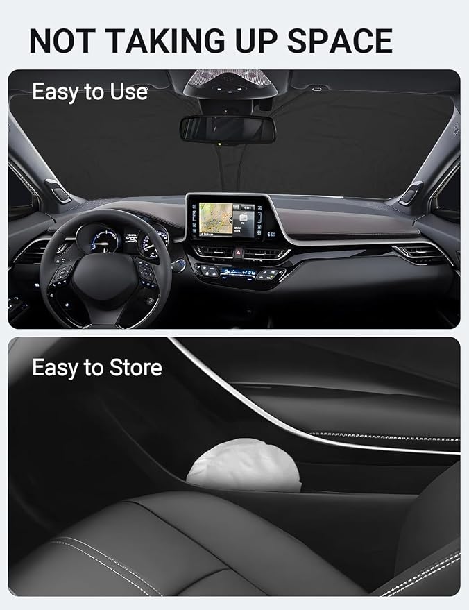 Proadsy 2026 Upgrade Front Windshield Sun Shade Foldable Sunshade Protector Custom Fit 2018-2023 CH-R C-HR CHR, XLE Premium CUV Winter Accessories