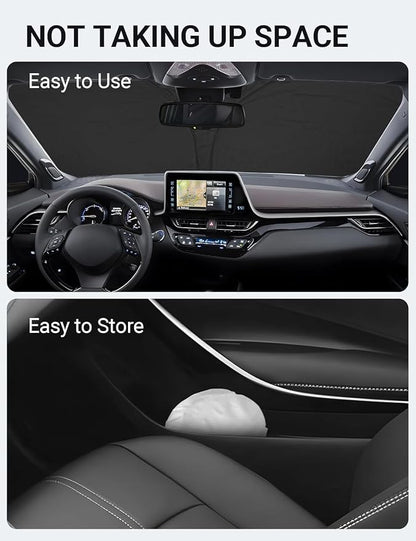 Proadsy 2026 Upgrade Front Windshield Sun Shade Foldable Sunshade Protector Custom Fit 2018-2023 CH-R C-HR CHR, XLE Premium CUV Winter Accessories