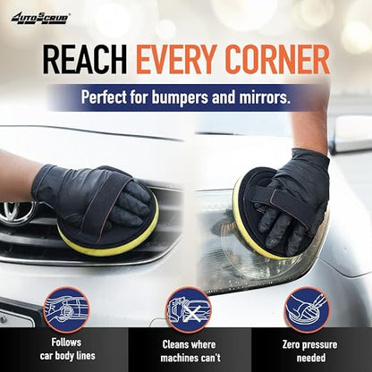 Nanoskin AUTOSCRUB 5 3/4" Hand Strap Applicator – Clay Bar Alternative for Removing Contaminants from Paint, Glass, Plastic, and Metal | Compatible with 6" Pads | Easy Pre-Wax & Coating Prep