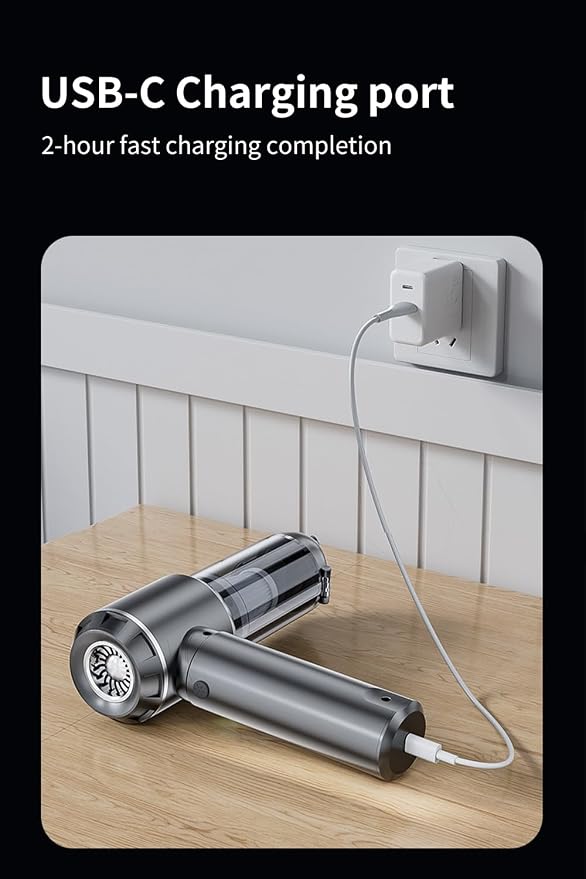 Completely upgraded Car Vacuum,Portable Mini Cordless Cleaner, fast Charging, One-click dust remova, 20000PA Suction Power, 6000mAh Battery Air Blower Wireless Handheld Vacuum for Car,Office and Home