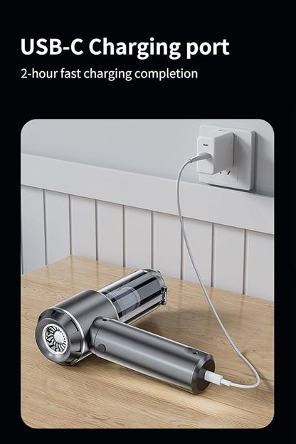 Completely upgraded Car Vacuum,Portable Mini Cordless Cleaner, fast Charging, One-click dust remova, 20000PA Suction Power, 6000mAh Battery Air Blower Wireless Handheld Vacuum for Car,Office and Home