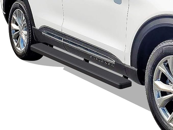 APS Running Boards (Side Steps Step Bars) Compatible with Ford Explorer 2020-2026 Sport Utility 4-Door (Stainless Steel Black Powder Coated 5 inches)