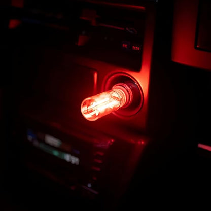 Retro Car Lamp, Touch Adjustment USB LED Car Lights,Plug in USB Automotive Night Lamps,Plug-in Ambient Light, Mini LED Bulb for Automotive,Bedroom,Hallway,Desk,No Pole dimming(Red Light)