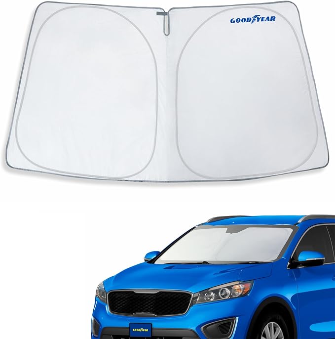 Goodyear Foldable Windshield Sunshade for Kia Sorento 2016-2020, Car Accessories, Sunshade Cover, Sun Shade Car Windshield, Window Sun Blocker - GY008236