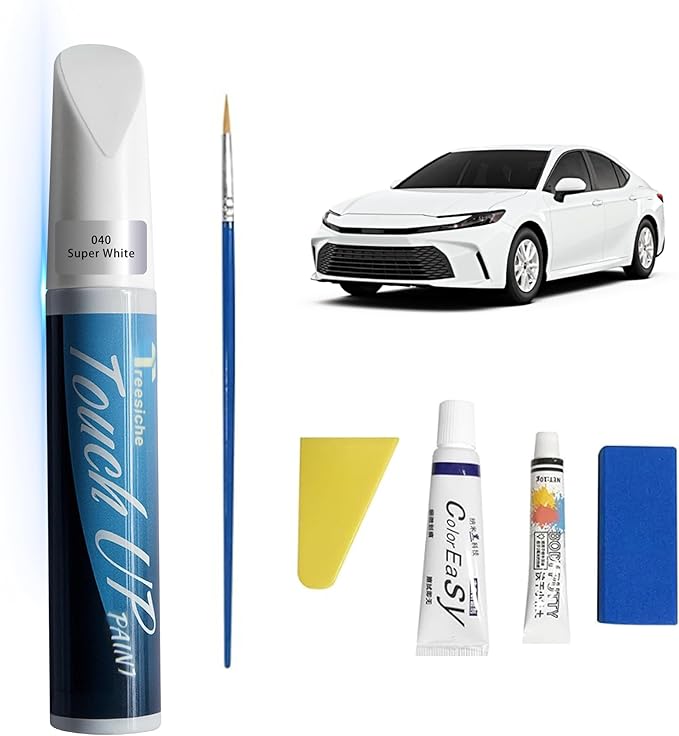 Super White 040 Touch Up Paint for Toyota Exact Match,Car PaintPen Scratch Repair 2 in 1 Touch Up Paint,Car Scratch Remover for Deep Scratches Color-Matched