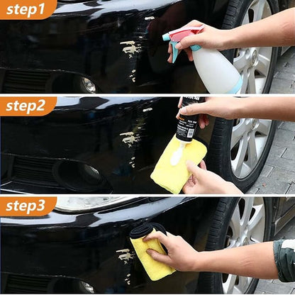 Car Scratch Repair Wax with Sponge and Towel, 2026 New Upgrade Car Scratch Remover Wax, Automotive Scratch Repair, Professional Car Paint Repair Compound for Deep Scratches (120g*3)