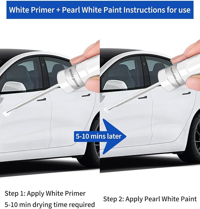 Mineral White A96 Touch up Paint for BMW-Exact Match Scratch Repair Kit 2-In-1 Premium Car Paint Pen for Chips & Nicks