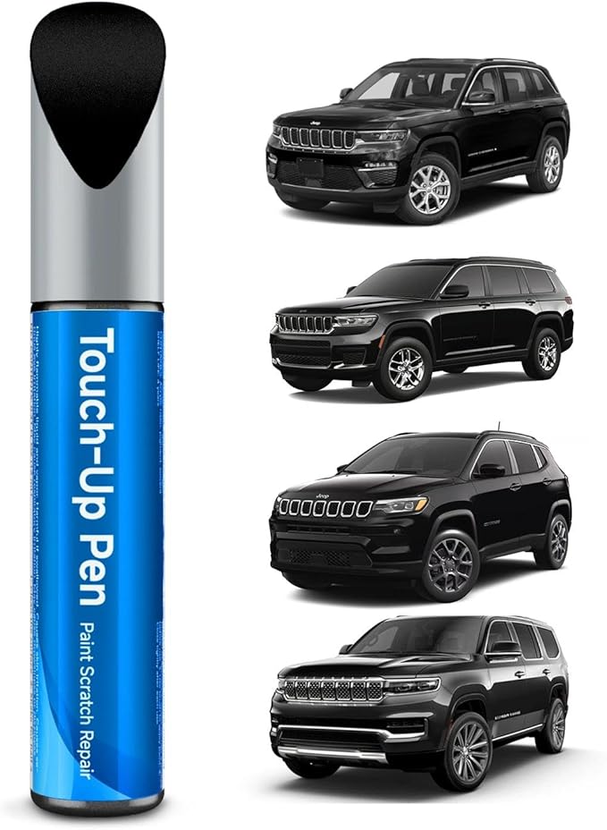 Touch Up Paint Compatible with Jeep Exact Match Touch Up Paint Car Scratch Repair (Diamond Black Crystal Pearl(PXJ/KXJ) Compatible with Cherokee/Compass/Grand-Cherokee/Grand-Wagoneer/Wagoneer)