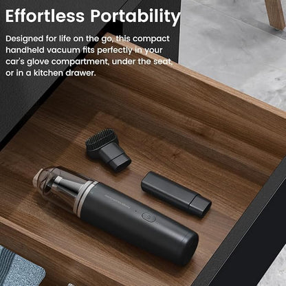 Cordless Handheld Vacuum, Powerful Suction 13000Pa & 0.64lbs Ultra-Lightweight, Portable Car and Home Vacuum for Pet Hair, Quick Type-C Charging