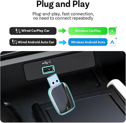 Wireless Carplay Adapter for Lexus RC F Track Edition/LX 570, 2 in 1 Android Auto/Carplay Wireless Adapter Auto Reconnect Accessories