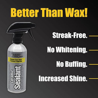 Flitz Car Buffing Kit (X-Large) - USA-Made Car Care Kits for Vehicles - Includes 2lbs Polish, 16oz Pre-Clean, Two 16oz Sealant, 1 Buffer, 4 Buff Balls & 4 Towels - Car Polishers and Buffers Kit