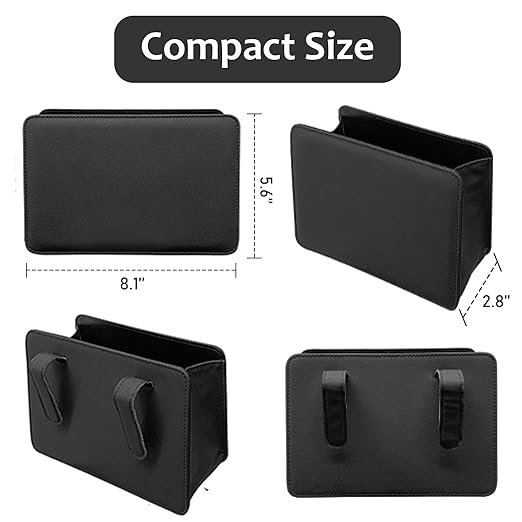 Accmor Car Trash Can, Leather Vehicle Trash Bin Car Dustbin Garbage Organizer Holder with 30 Pcs Trash Bags, Foldable Hanging Mini Cars Storage Bag Container for Auto, SUV (Black)