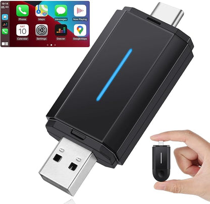Master Cables 2 in 1 Wireless Carplay Adapter for Apple CarPlay & Android Auto, USB A & USB C Dongle Converts Wired to Wireless, Compatible with Cars from 2016, Plug & Play