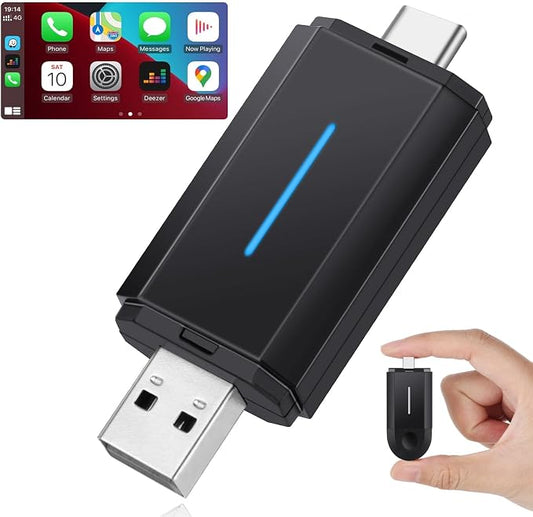 Master Cables 2 in 1 Wireless Carplay Adapter for Apple CarPlay & Android Auto, USB A & USB C Dongle Converts Wired to Wireless, Compatible with Cars from 2016, Plug & Play