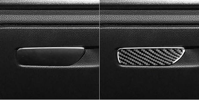 Real Premium Carbon Fiber Sticker Compatible with Audi A3 S3 RS3 8V 2013 2014 2015 2016 2017 2018 2019 Car Glove Box Storage Box Handle Switch Decor Trim Auto Interior Accessories Style B Black