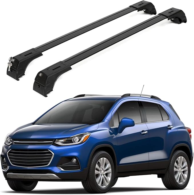 ERKUL Roof Rack Cross Bars for Chevrolet Chevy Trax 2013-2022 | Aluminum Crossbars with Anti Theft Lock for Rooftop | Compatible with Raised Rails - Black