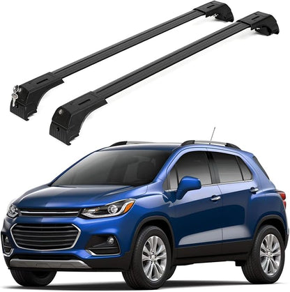 ERKUL Roof Rack Cross Bars for Chevrolet Chevy Trax 2013-2022 | Aluminum Crossbars with Anti Theft Lock for Rooftop | Compatible with Raised Rails - Black