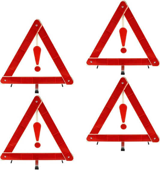 Gatuida 4pcs Auto Warning Triangle Kit Reflective Folding Safety Tripods for Roadside Use Portable and Warning Signs for Cars