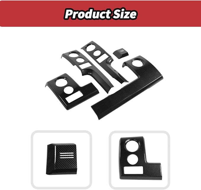 JeCar Carbon Fiber Interior Center Console Dashboard Panel Cover Trim Kit Fit for Ford F150 Raptor 2009-2014