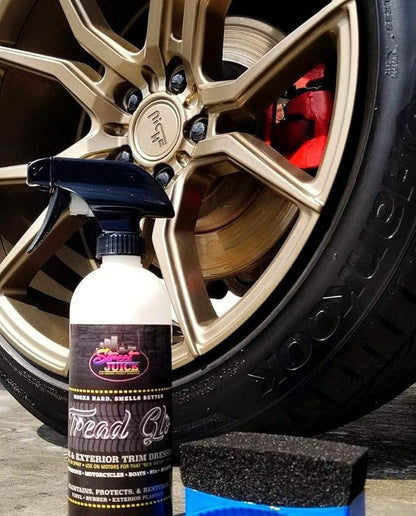 Tread Glo TG-1 Tire and Exterior Trim Dressing Long Lasting Super Shine Dressing for Tires, Rubber, Plastic, Trim and More Safe for Cars, Trucks, SUVs, RVs & More 1 Gallon