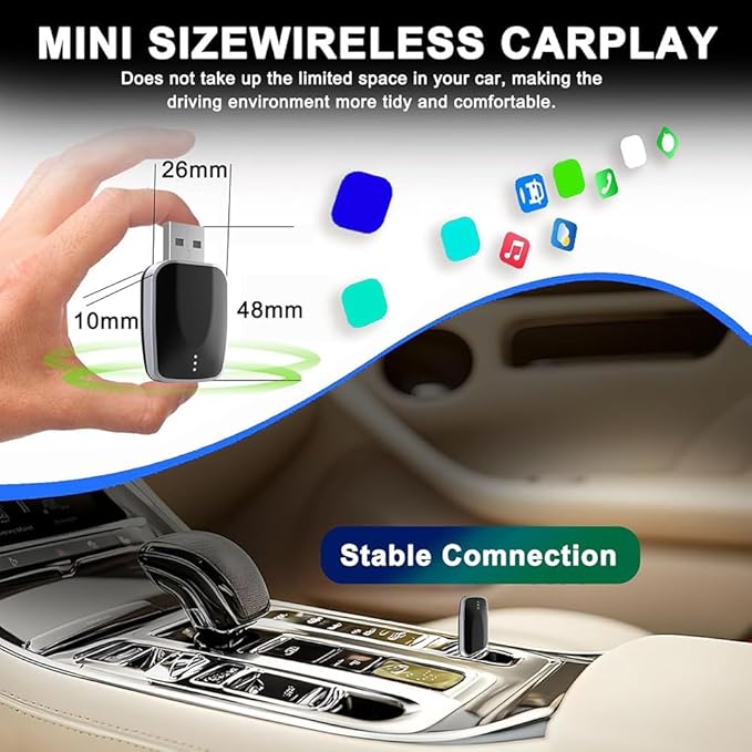 Wireless Android Auto Adapter for Skoda 2016-2025 All Models,Converts Wired to Wireless Stable Connection Mini Size Accessories(Android 11+ Only),A