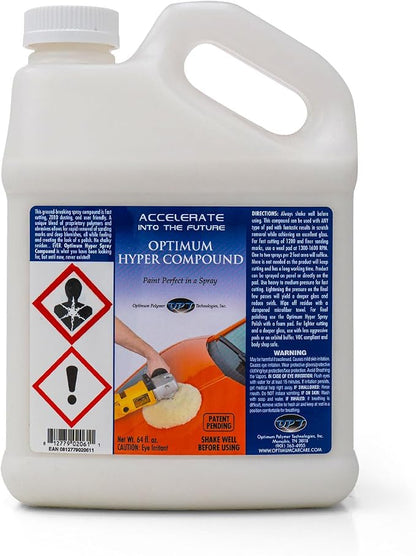 Optimum Hyper Compound - Spray Compound for Car Scratch Repair and Swirl Removal - Long Working Time, No Dusting, and Residue Free (64 Oz)
