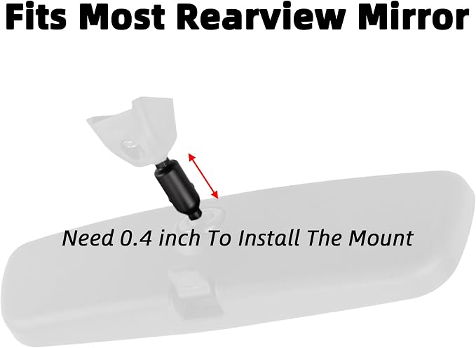 Dash Cam Mount for Rove R2-4K, R2-4K PRO, R2-4K Dual, Stealth 4K, Stealth 4K PRO, Insignia NS-DCDCHH2, 360 J501 Dash Cam Rearview Mirror Mount Holder for Rove R2 4K Dash Cam Series