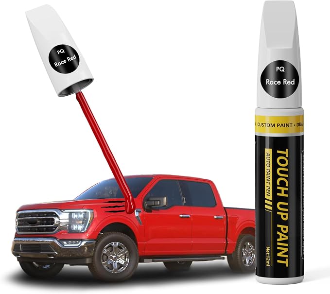 (Race Red (PQ) Car Touch Up Paint for ford, Car Paint Scratch Repair Kit, 2 in 1 Premium Scratch Remover Pen with Exact Color-Matched