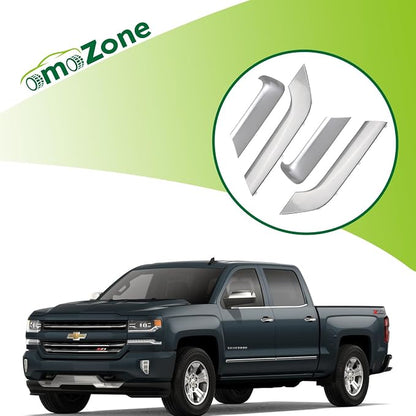 4PCS Door Armrest Cover Trim Kit Front&Rear Left Right Side Door Panel Arm Rest Bezel Synthesis Gray Compatible with 2014-2020 Chevy Silverado GMC Sierra