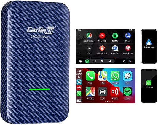 CarlinKit 4.0 CP2A Adapter for Wired CarPlay Car, 2 in 1 Convert Wired CarPlay to Wireless, Wireless Android Auto for Android 10+