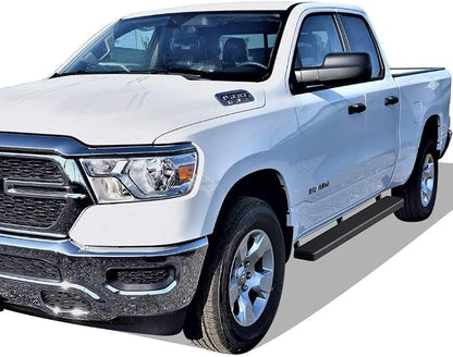 APS 5in Stainless Steel Black Running Boards Compatible with Ram 1500 2019-2026 Crew Cab (Will Not Fit 2018 Previous Generation Build in 19-24) (Nerf Bars Side Steps)