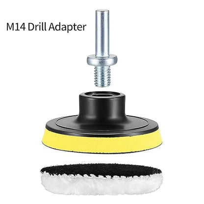 7 Pcs Wool Polishing Buffing Pads, 4 Inch Car Polishing Buffing Wheel with Hook and Loop Back for Drill Buffer Attachment, Car Buffer Polisher Kit for Cars Polish, Waxing, & Compound Cutting