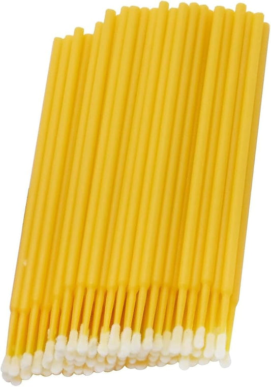 Touch Up Paint Brushes for Automotive Paint Chip Repair Disposable Micro Applicators -Yellow (100 PCS)