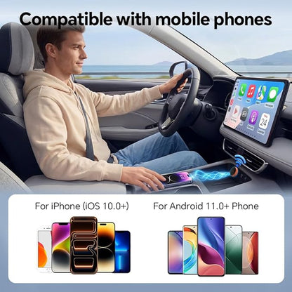 Carlinkit Mini Ultra 3 Wireless CarPlay Adapter, Wireless Android Auto Adapter, Convert OEM Wired to Wireless Dongle, USB-A/C Plug & Play, Auto-Connect, OTA Upgrade, Orange