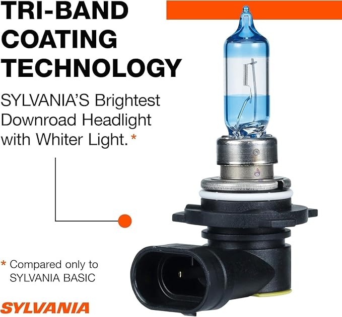 SYLVANIA - 9012 SilverStar Ultra - High Performance Halogen Headlight Bulb, High Beam, Low Beam and Fog Replacement Bulb, Brightest Down Road with Whiter Light, Tri-Band Technology (Contains 2 Bulbs)